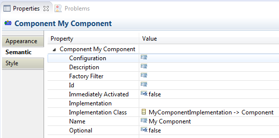 component properties