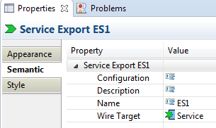 service export properties